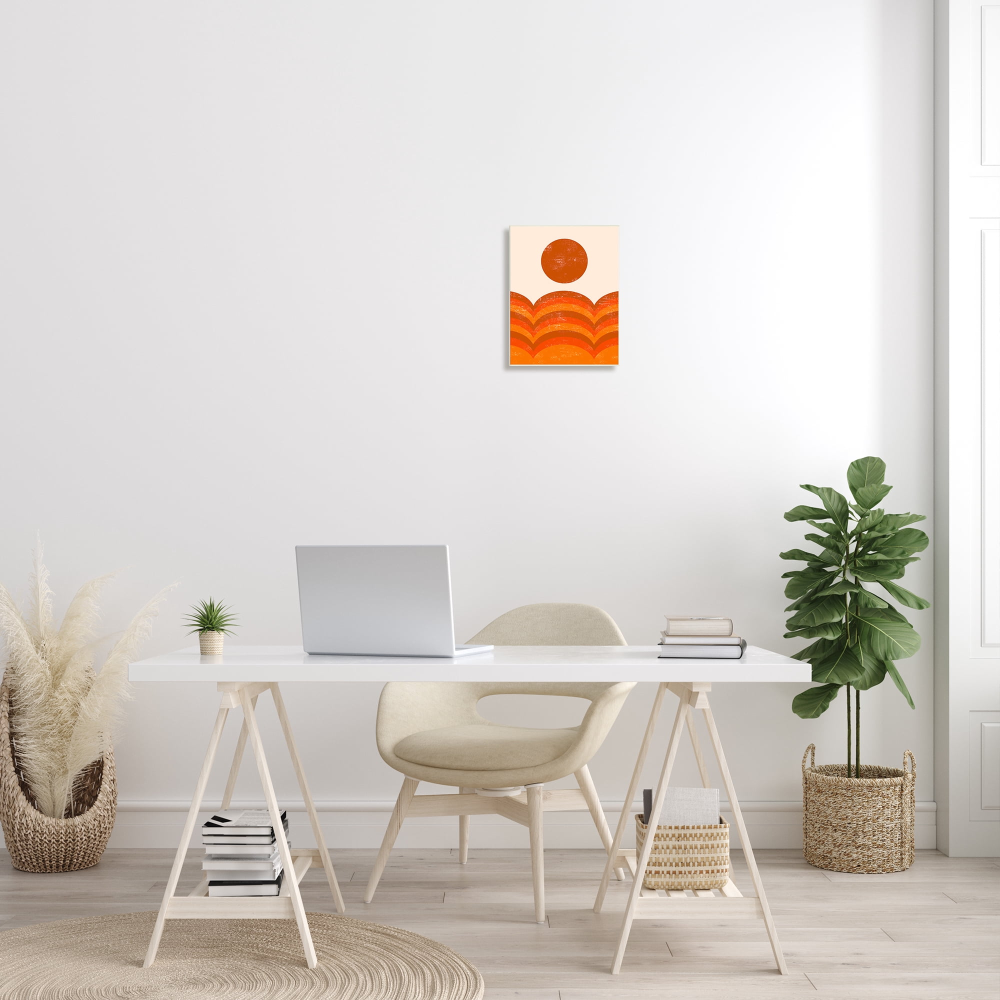 Stupell Indtries Warm Summer Sun Landscape Abstract Orange Mountain Hills,10 x 15,Design by Daphne Polselli