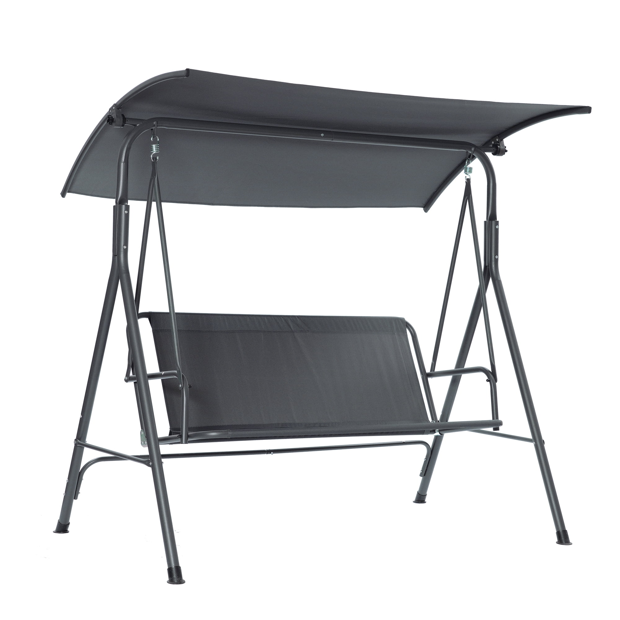 Kepooman Porch Swing Chair, Outdoor Deluxe 3 Person Yard Hammock Swing w/Canopy Adjustable, Cup Holders, Cushions for Backyard Glider Outside Bench Patio Swinging Chairs, Gray Kepooman Porch Swing Chair, Outdoor Deluxe 3 Person Yard Hammock Swing w/Canopy Adjustable, Cup Holders, Cushions for Backyard Glider Outside Bench Patio Swinging Chairs, Gray