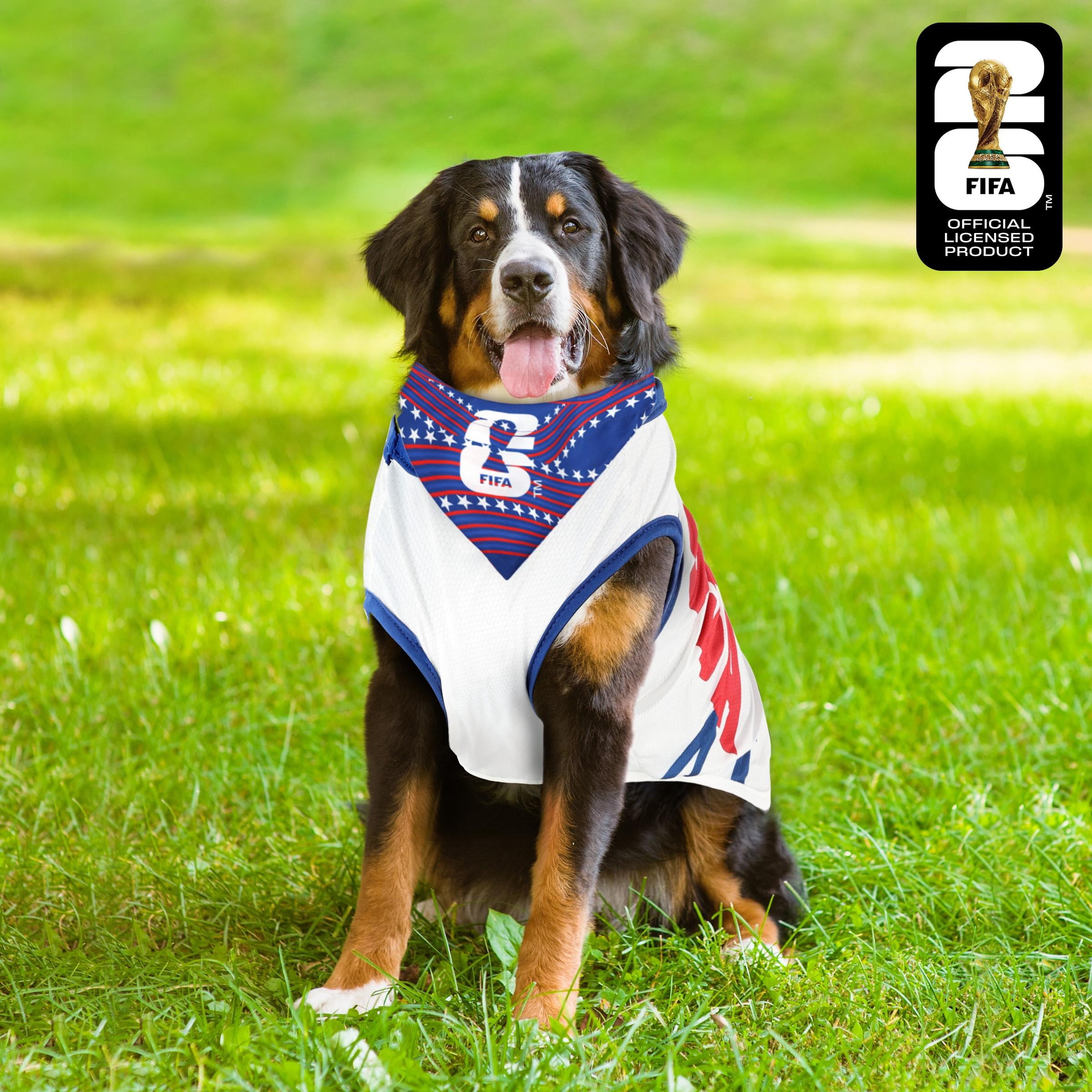 FIFA World Cup 2026 Team USA Pet Soccer Jersey and Bandana for Cats & Dogs, Extra Large