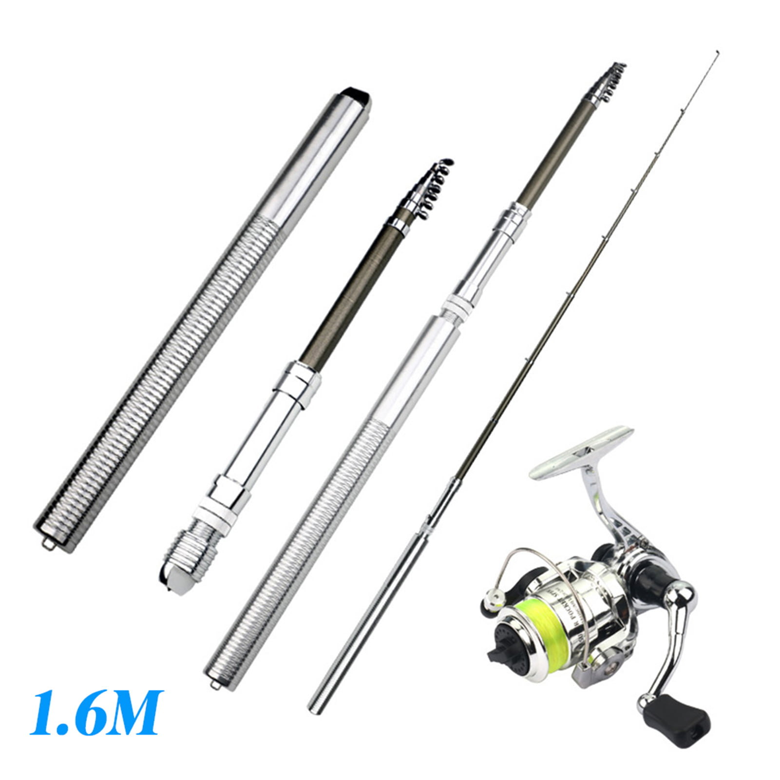 Telescopic Fishing Rod & Reel Combo Set Spinning Pole Carbon Fiber 11ft Portable 