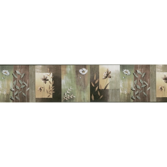 Chesapeake Bonnard Olive Floral Color Block Border