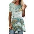 thumbnail image 3 of Pompotops Femmes Causal Manches Courtes Confortable Col Ras du Cou Chemisier Pull Tops Chemise, 3 of 9