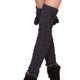 thumbnail image 4 of Calcetines largos hasta la rodilla para mujer, de color liso, cálidos, con forma de masa, de bolas de lana y acrílicos., 4 of 6