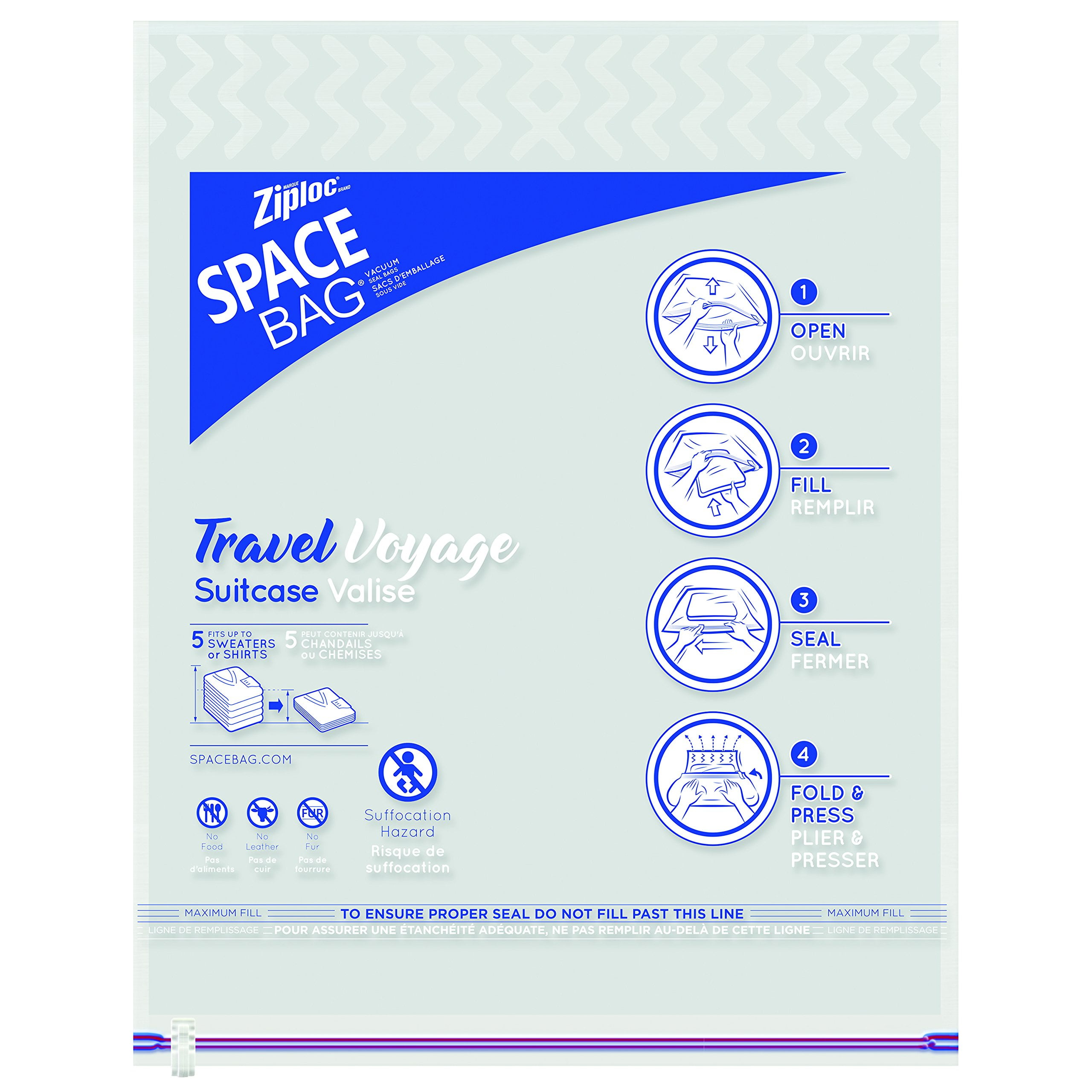 Ziploc Space Bag 2 Jumbo Bags 3x The Storage 35x48 Vacuum Seal Airtight for  sale online