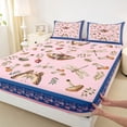 thumbnail image 3 of Homewish Teens Chic Floral Mushroom Full Size Sheets 4-Piece,Ladybug Moth Dragonfly Breathable Bed Sheets,Exotic Style Lightweight Sheet Sets,Ultra Soft Home Decor, 3 of 7