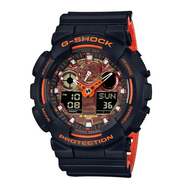 casio watch orange and black