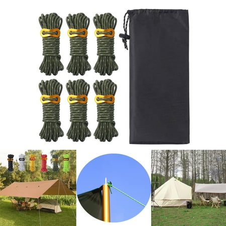 

Guy Line Ropes 6 Pack 4Mm Tent Reflective Cord Guide Rope 13Ft Camping