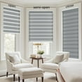 thumbnail image 6 of LazBlinds No Tools No Drill Cordless Zebra Blinds for Windows, Dual Layer Light Control for Day and Night, Light Filtering Privacy Roller Blinds and Shades for Home, 26" W x 72" H, Grey, 6 of 6