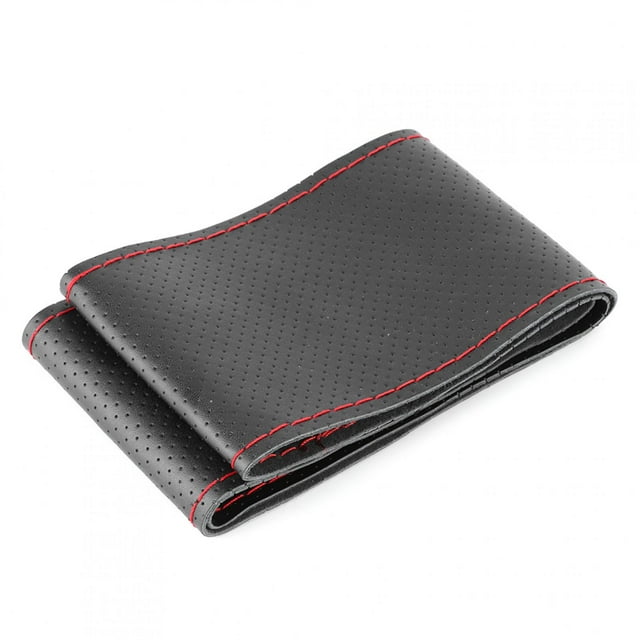 Steering Wheel Wrap Leather Steering Wheel Covers Sewing Steering Wheel Wrap Car Accessories 38cm/15in Car Steering Wheel Wrap Cover Full Perforated Leather Hand Stitching With