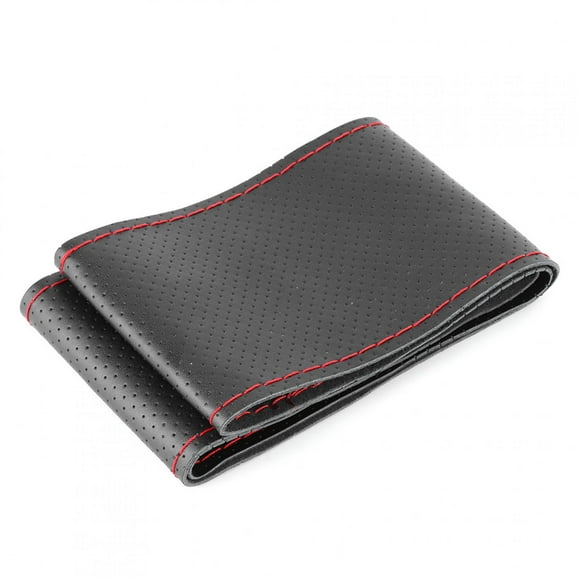 Steering Wheel Wrap Leather Steering Wheel Covers Sewing Steering Wheel Wrap Car Accessories 38cm/15in Car Steering Wheel Wrap Cover Full Perforated Leather Hand Stitching With