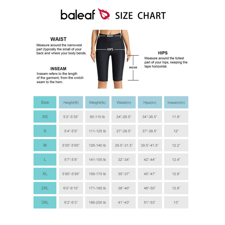 BALEAF Women's Long Swim Shorts Spf UV High Waisted Tummy Control Board  Shorts with Pockets Black XL 
