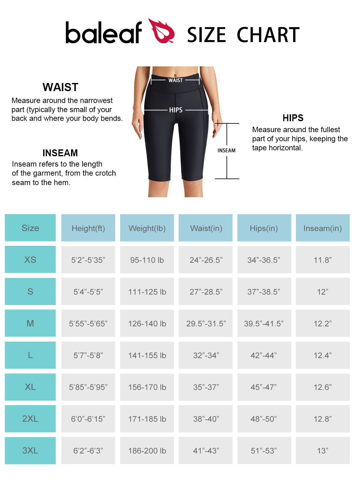 BALEAF Women's Long Swim Shorts Spf UV High Waisted Tummy Control Board Shorts with Pockets Black S - image 2 of 6