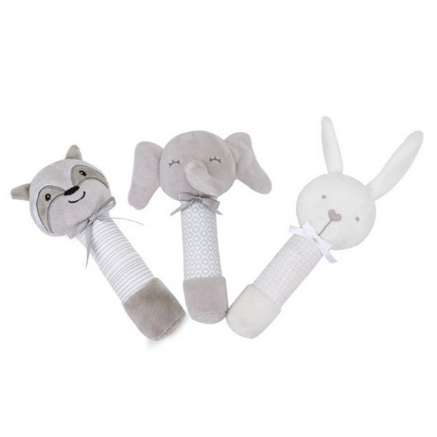 Set De 3 Sonajas Para Bebé Juguete Peluche Felpa Extra Suave Dara Baby OEM Jug0028