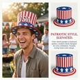 thumbnail image 5 of Patriotic Top Hat, with American Flag, Red White Blue, Classic Festive Look, Fit For Holiday Celebration, Costume Event, Themed Party Independence Day 250th Anniversary, 5 of 7