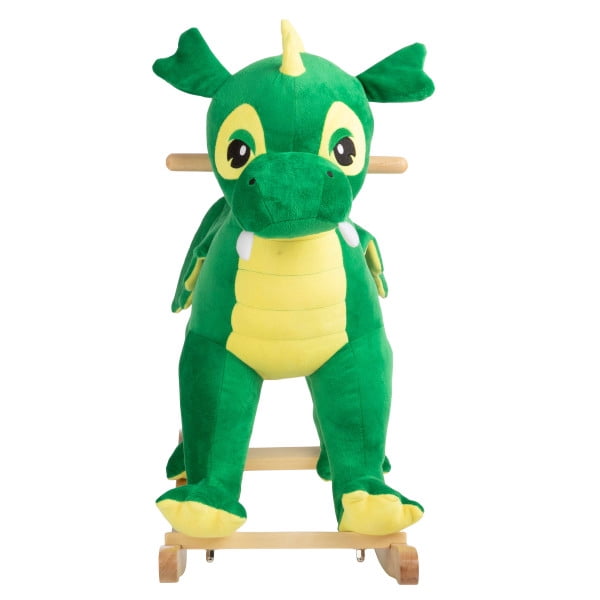 Happy Trails Rocking Horse - Plush Dinosaur Animal Rocker for Ages 3 and Up