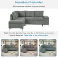 thumbnail image 6 of 88.2" L-shaped Sofa Couch Upholstered Sofa Versatile Sofa Bed with Ample Storage Space, Two Cup Holders and Two USB Ports for Living Room (Grey), 6 of 12