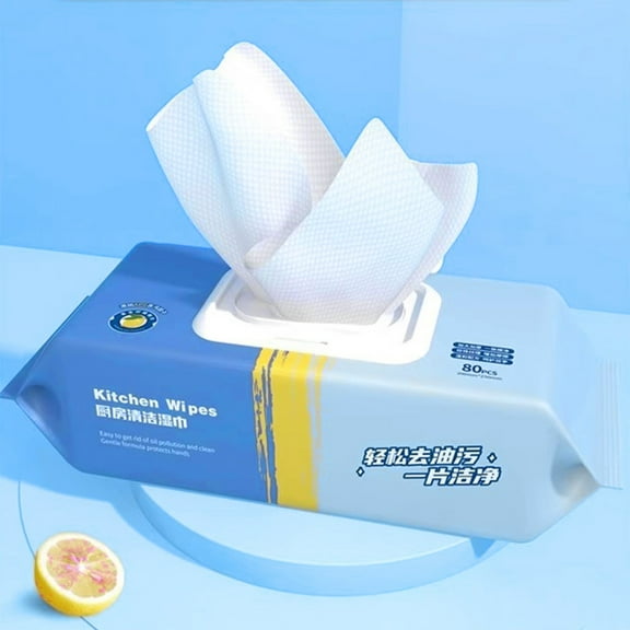 Uuiauoio Kitchen Stain Removal Wipes, Reusable Dry & Wet Dish Wipes - Multi-Purpose Cleaning Towels for Kitchen, Bathroom, Travel, Eco-Friendly, Reaches Hard-to-Clean Areas (80 Pack)