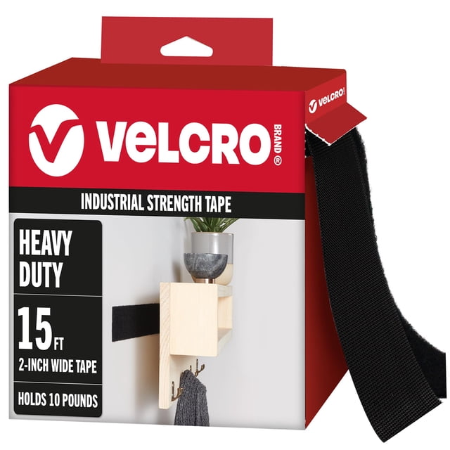 2" x 15' Industrial Strength Low Profile Black VELCRO® Tape