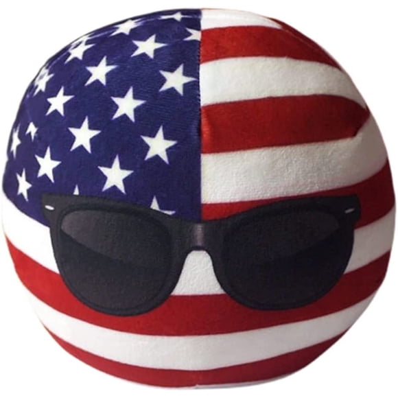 Polandall Muñeco de Peluche Countryball Portátil de Peluche de Peluche National Ball Bandera de Peluche Pollyies for Gift 20cm (Color : USA A, Height : 20CM)