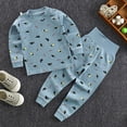 thumbnail image 2 of masbird Pajamas for Boys Girls Dinosaur Rocket Space 2-Piece PJs Long Sleeve Sets Sleepwear 6-12 Months 12-24 Months 2t 3t 4t 5t 6t 7t 8t 9t(Dark Blue,2-3 Y), 2 of 4
