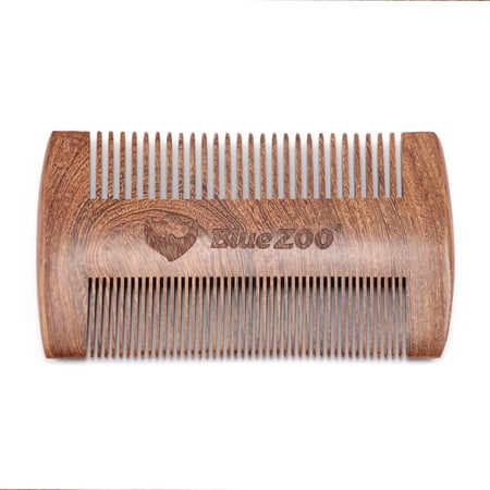 Wooden Hair Comb Man's Beard Comb Anti-static Male Mini Facial Hair Beard Comb Wood Massage Comb with PU