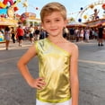 thumbnail image 5 of WOYY Girls Glitter One Shoulder Tank Top Stage Performance Party Sleeveless Shirt, Sizes 11-14, 5 of 5