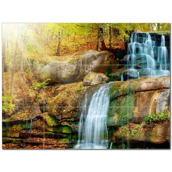 Waterfall Picture Ceramic Tile Mural Kitchen Backsplash Bathroom Shower 406166-L43