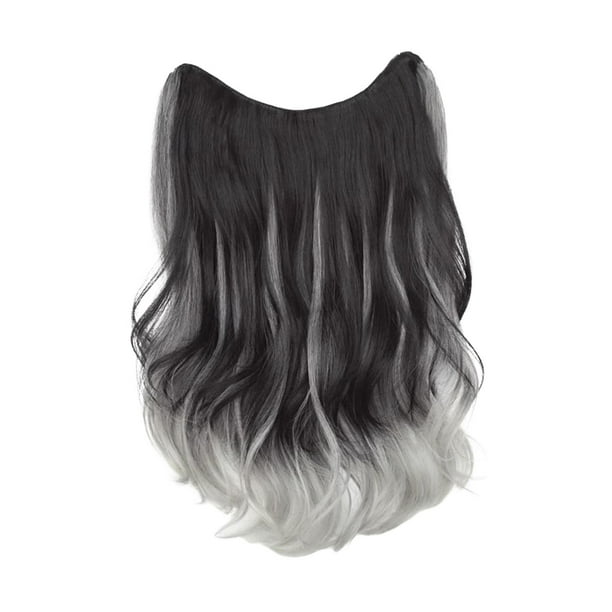 Pieza de cabello para mujer Yuyangstore postizo de 20 pulgadas fácil de usar cabello con clip Gris