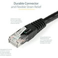 thumbnail image 2 of StarTech 15ft CAT6 Ethernet Cable - Black CAT 6 Gigabit Ethernet Wire -250Mhz 100W PoE RJ45 UTP Molded Network Patch Cord with Strain Relief (C6PATCH15BK), 2 of 11