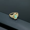 thumbnail image 4 of Gem Stone King 1.57 Ct Oval Blue Apatite 18K Yellow Gold Plated Silver Spotlight Ring (Size 5), 4 of 4