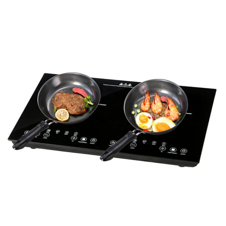 Yescom Electric Induction Cooktop Cooker Countertop Double Burners 1800W ETL Approved Digital Touch Panel Lock (Best Induction Cooktop In India 2019)