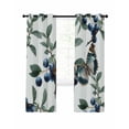 thumbnail image 7 of Blueberry Spring Leaves Blackout Curtains for Bedroom, Farmhouse Botanical Branches Thermal Insulated Kitchen Drapes with Grommets, Light Blocking Window Treatment, 2 Panels 52" x 45", 7 of 7