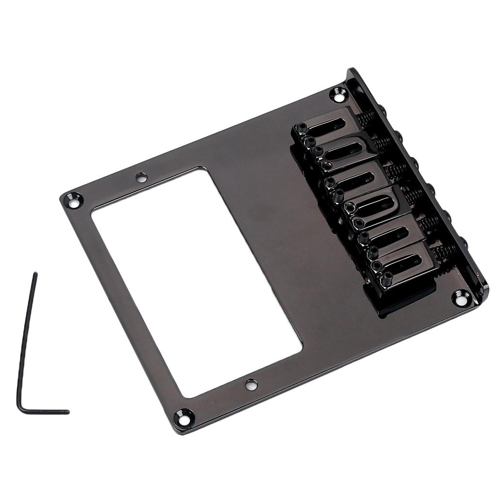 Dualoai Electric Guitar Bridge 6 Square Saddle for TL Guitar Humbucker Black Durable