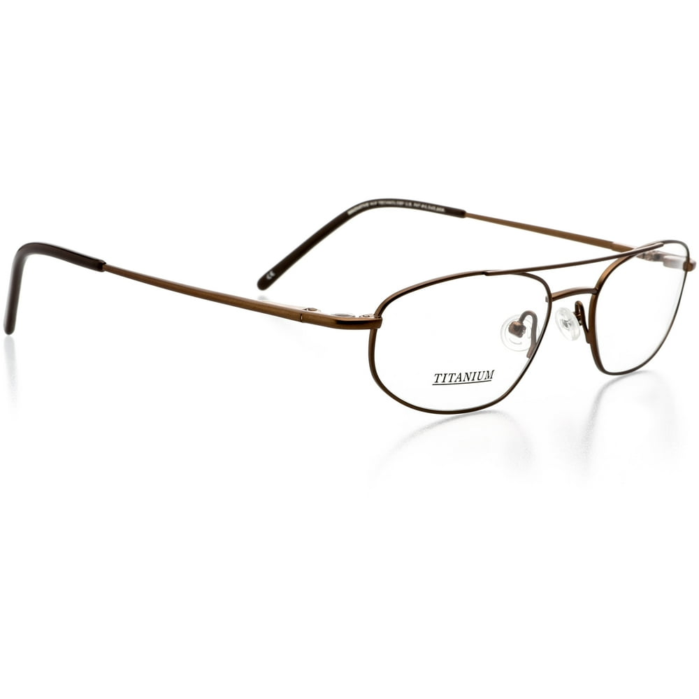 Optical Eyewear Aviator Shape, Titanium Full Rim Frame Prescription Eyeglasses RX, Mocha