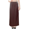 thumbnail image 2 of Women's Faux Leather Matte Finish Basic Modest 37" Ankle Length Stretch Knit Straight Skirt, 2 of 4