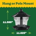 thumbnail image 5 of Pennington Earth Smart, Black Recycled Plastic Hopper Wild Bird Feeder, Extra Large 6 lb. Capacity, 11.5" Tall, 5 of 21