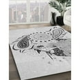 thumbnail image 2 of Ahgly Company Indoor Rectangle Patterned Off-White Novelty Area Rugs, 5' x 7', 2 of 6