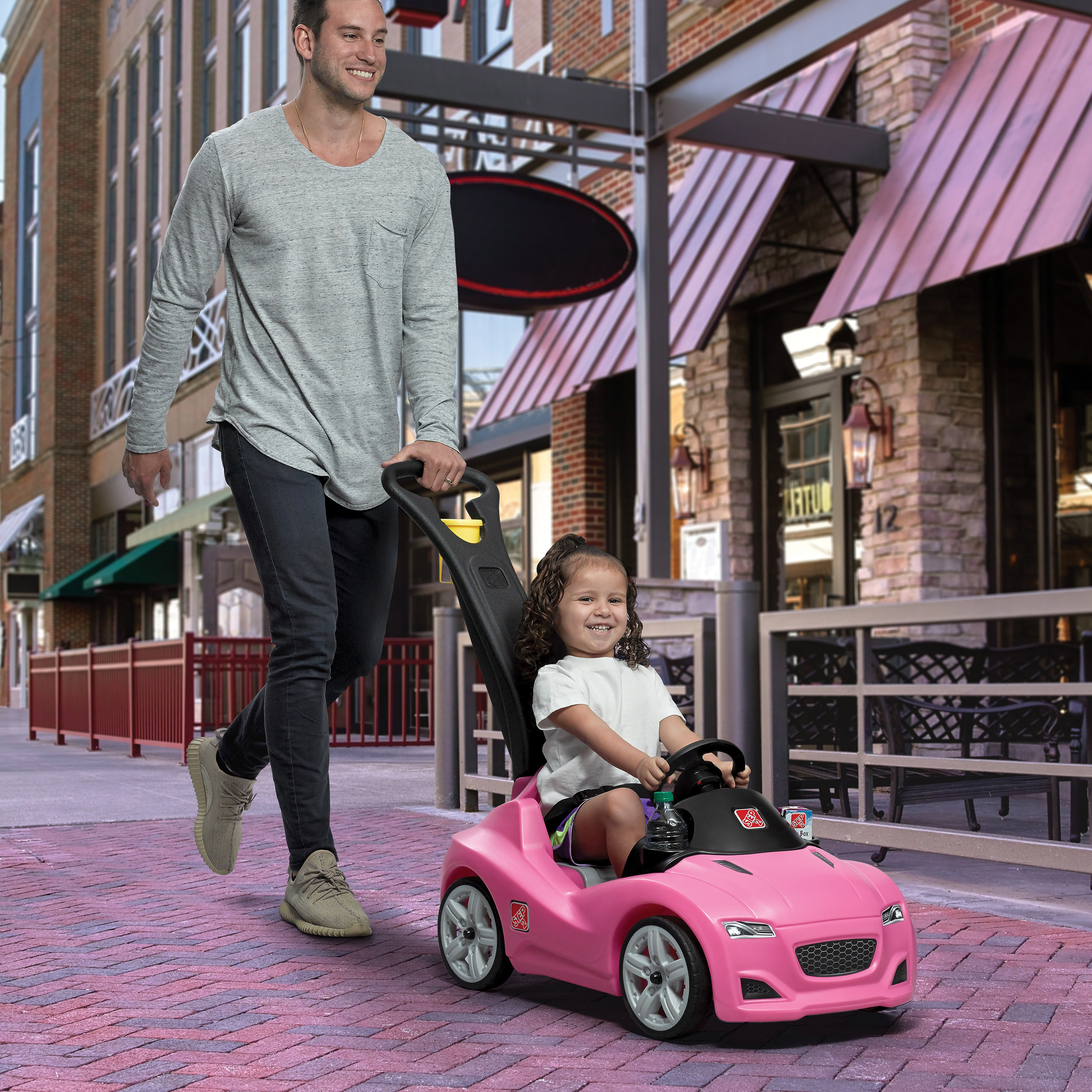 Step2 Whisper Ride Cruiser Pink Toddler Push Car and Ride on for Toddlers - image 4 of 11