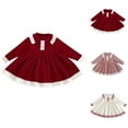 thumbnail image 4 of Odeerbi Niñas Suéter de Punto Vestido Otoño Invierno Vestidos de Algodón de Punto de Lana A-Vestido de Manga Larga Con Cuello Redondo, 4 of 4