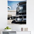 thumbnail image 1 of Vintage Tapestry, American Classic Old Style Fifties Auto Wheels Transportation History Art Print, Fabric Wall Hanging Decor for Bedroom Living Room Dorm, 5 Sizes, Blue Beige, by Ambesonne, 1 of 1
