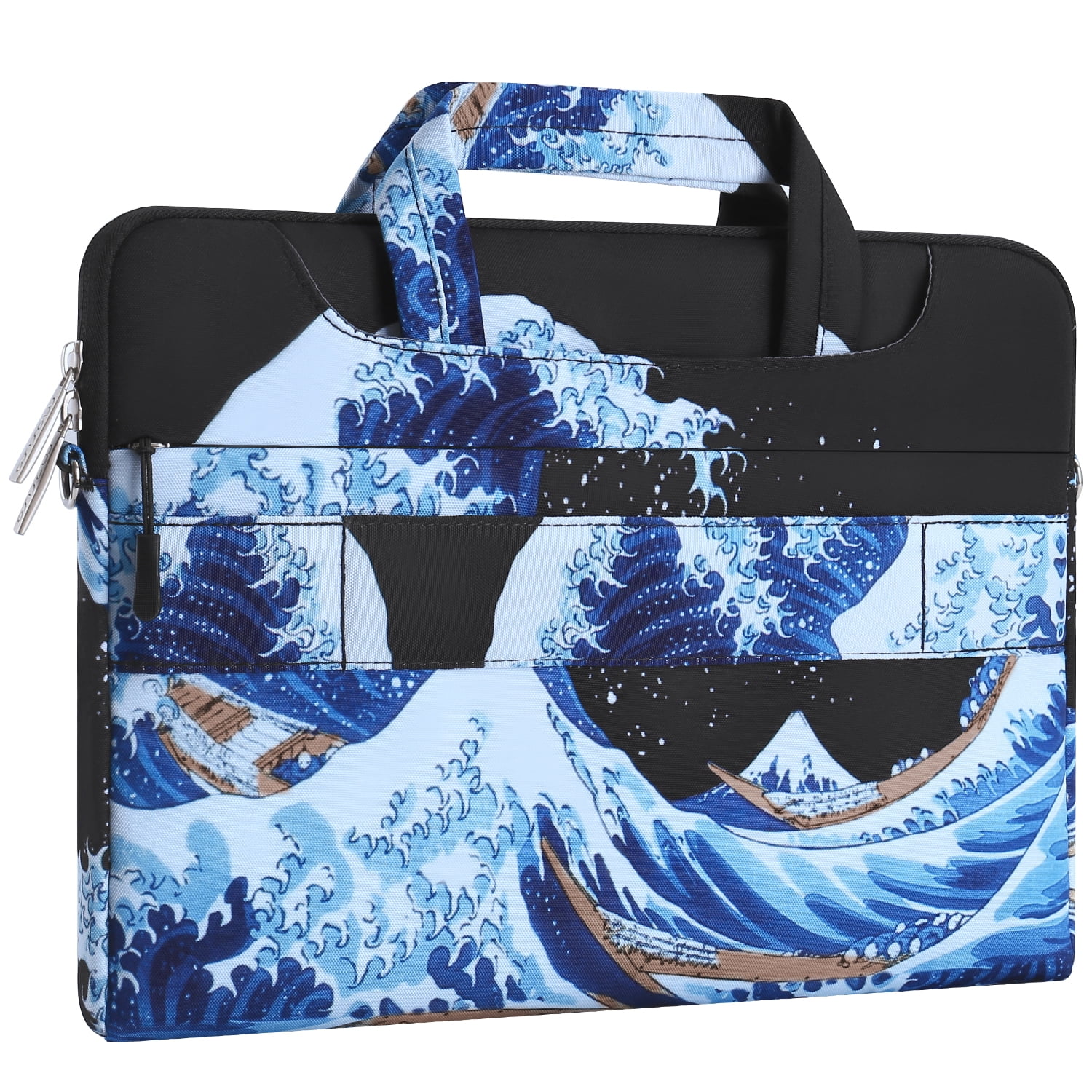 Mosiso 17-17.3 inch Laptop Messenger Shoulder Bag for MacBook Dell HP Acer Sony Lenovo Surface, School Travel Business Polyester Carrying Briefcase Sleeve Case with Trolley Belt