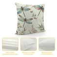 thumbnail image 4 of COMIO  Square Decorative Throw Pillow Case Cushion Cover, Dragonfly Bloom Bouquet Spring Soft Pillowcase, 4 of 5