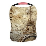 PKQWTM Vintage View Of Paris On The Grunge Nursing Cover Baby Breastfeeding Infant Feeding Cover Baby Car Seat Cover