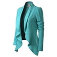 thumbnail image 1 of MixMatchy Women's [Made in USA] Solid Formal Style Open Front Long Sleeves Blazer (S-3X), 1 of 4