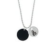 thumbnail image 2 of Delight Jewelry Acrylic 7/8" Disc Black Silvertone Script Initial Disc - & - Charm Necklace, 20"+3", 2 of 4