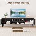 thumbnail image 4 of Emorefun Black TV Stand for up to 75 Inch TVs, Entertainment Center with Large Storage Cabinets for Bedroom, Office, 4 of 6