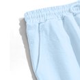 thumbnail image 7 of AHMOMEI Men Linen Shorts Elastic Waist Drawstring Beach Shorts for Men Wide Leg Casual Men's Shorts with Pockets Light Blue XL, 7 of 7