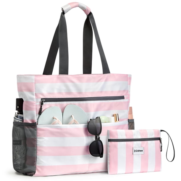 Bolsa de Playa G4Free Impermeable y a Prueba de Arena Gran Capacidad Rosa