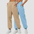 thumbnail image 2 of Mepaouo 2Pcs Womens Fleece Lined Sweatpants High Waisted Pull on Baggy Cinch Bottom Jogger Sizes S-3X, 2 of 4