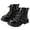 Black, variant on Girls Kneeâhigh Boots Insulated Big Kid Girls Winter Fashion Bootslaceâup Nonâ Outsole Laceâup School Daily Wear Low Heel Girls Winter Shoe Boots